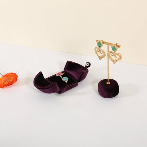 Velvet Earring T Bar Stand Jewelry Display, Earring Display Holder for Selling, Jewelry Storage Organizer【Purple】 - color: Purple