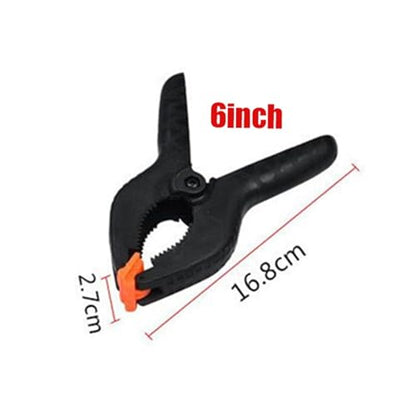 Woodworking Spring Clamps 3/4/6/9Inch Plastic Nylon Carpentry Clip Wood Fixing Tools Photo Studio Background Pipe Clamp(6inch) - size: 6inch