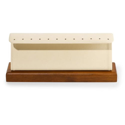 Solid Wood Jewelry Earrings Display Stand Small Jewelry Display for Long Earrings(Beige) - color: Beige
