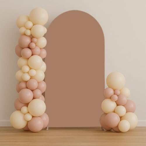 Beige Cielito Lindo Arch Backdrop Cover Mexican Theme Fiesta Wedding Birthday Party Decorations Arch Spandex Covers Baptismx Baby Shower Parties (4x7.2ft,GX1278) - color: GX1278, size: 4x7.2ft