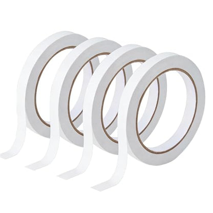 1/4" 4 Rolls Double Sided Adhesive Sticky Tape for Arts, DIY, Card Making, Crafts, Photography, Scrapbooking, Gift Wrapping, Office School Stationery Supplies, Home Supplies (Width: 6mm) - size: 1/4 in (6 mm)