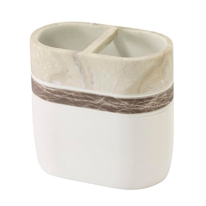 Izod – Toothbrush Holder, Hand-Painted Resin with Marble Detail, Modern Home Decor – Perfect for Organizing Bathroom Essentials (Tidal) - size: Toothbrush Holder