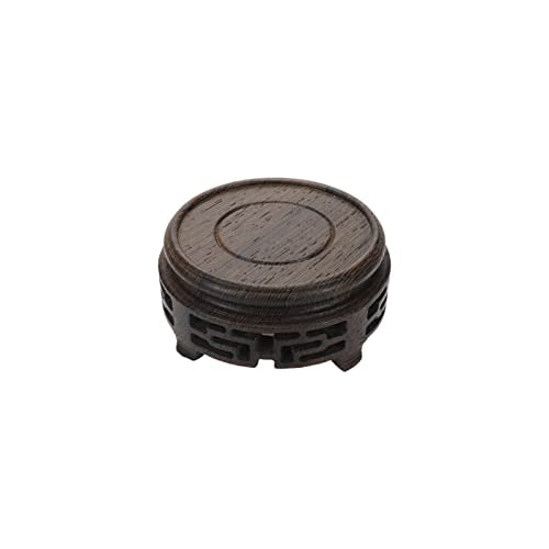 Wood Base Pedestal Traditional Craft Display Stand Wooden Base Oriental Vase Stand Decoration Teapot Base Circular Shape 3.35"x1.5" - color: F-3.36"