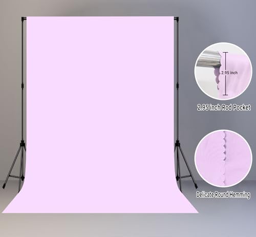 Light Purple Photo Backdrop for Photoshoot 5x7ft, Zoom Meeting Photography Backdrop Studio Shooting Props - color: Light purple, size: 5x7ft
