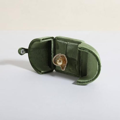 Green Velvet Jewelry Ring Box, Soft Lined Jewelry Display Holder with Luxury Design, Elegant Ring Storage Case for Women【Ring Storage, Green】