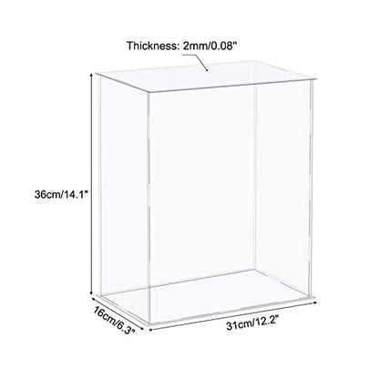 MECCANIXITY Acrylic Display Case Plastic Box Cube Storage Box Clear Assemble Showcase 12.2x6.3x14.1 Inch for Collectibles - size: 12.2x6.3x14.1 Inch