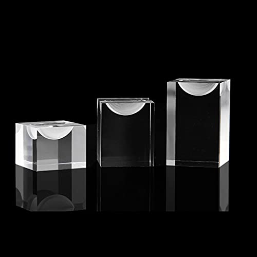 3Pcs Rings Stand Acrylic Jewelry Display Stand Ring Showcase Display Holder,Square Transparent