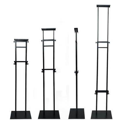Heavy Duty Adjustable Pedestal Sign Stand, Double Sided Display Stand Adjustable to 80 inches for Poster Board & Foam Board, Column Sign Holder for Business Lobby, Wedding, Event, Black
