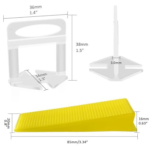 DGSL Tile Leveling System with Tile Plier - 3000-Piece Tile Spacers Clips and 300-Piece Reusable Wedges - Tile Tools Set for Stone Installation - size: 1/8 Inch * 3000 Spacers