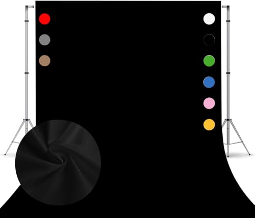 10x7Ft Back Drop Black Photoshoot Backdrop Cloth for Photography, Large Backdrops Polyester Fabric Pure Black Photo Stage Backdrop Curtain for Portrait Photoshoot Party Screen Video Photo Backdrop - color: Black, size: 10 x 7 ft