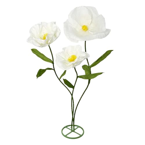 Giant Flowers for Decoration, 5.9 ft Large Artificial Flowers indoor/Outdoor, Giant Paper Flowers for Wedding, Birthday, Easter Party, Mother's Day Backdrop, Shop Window, Photography Props - color: White, size: 1 Base