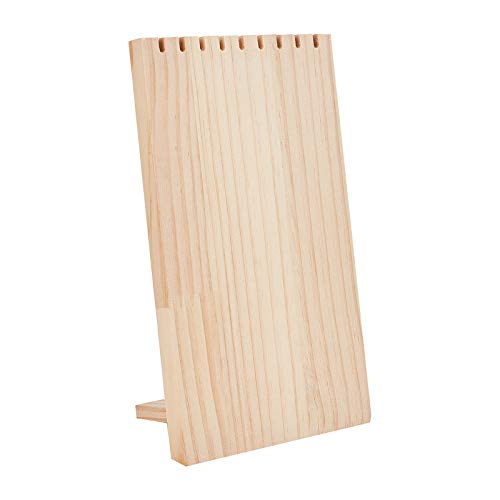 AHANDMAKER Wood Necklace Holder, 9.6 Inch Wooden Plank Necklace Jewelry Display Stand, Detachable Wooden Jewelry Organizer Stand, Necklace Display Stand, Ornament Display for Home Bedroom Decoration
