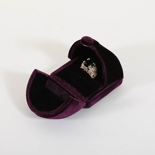 Purple Velvet Jewelry Organizer Box, Soft Lined Jewelry Display Holder with Luxury Design, Elegant Jewelry Display Case for Women【Ring Storage, Purple】 - color: Purple