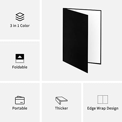 Meking 3 in 1 Photography Reflector Cardboard, 17"x12"/42x30cm A3 Folding Light Diffuser Board for Still Life, Product and Food Photo Shooting - Black, Silver and White - size: 1Pcs A3 Black Silver White