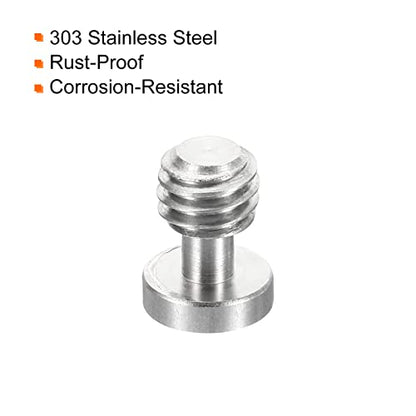 PATIKIL 3/8"-16 Thread 16mm Length Camera Quick Release Screw Tripod Screw, 5 Pack Stainless Steel Hex Slot Screws for DSLR Camera Rig Accessories, Silver - size: 16mm