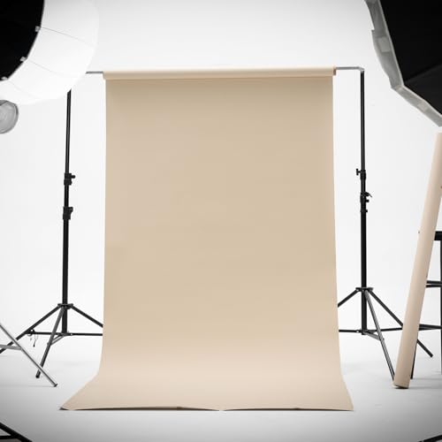 Kate Seamless Paper Backdrop for Photography Beige Cream Backdrop Paper (53''x16.4' Ivorine) - color: Ivorine, size: 53''x16.4'