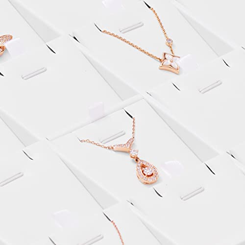 Oirlv Premium White Leather Stackable Jewelry Tray 24 Grid Jewelry Organizer Tray with Removable Inserts Cards Necklace Display Holder - color: White, size: 24 Grid Tray With Inserts
