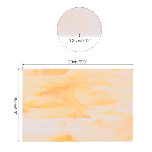 MECCANIXITY Stained Glass Sheet Mosaic Tile 7.9 Inch x 5.9 Inch Champagne Stained Glass Sheets for Crafts DIY, Art Project - color: Champagne