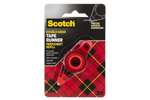 Scotch Double Sided Adhesive Tape Runner Refill, Permanent and Photo Safe, 0.31 x 49 Feet, 1-Pack - size: 49 Foot (Pack of 1)