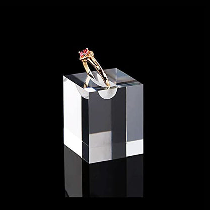 3Pcs Rings Stand Acrylic Jewelry Display Stand Ring Showcase Display Holder,Square Transparent
