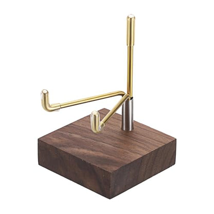 Hipiwe Adjustable Metal Arms Display Stand Easel with Wooden Base - Small Display Easel Holder for Displaying Fossil Coral Geodes Rock Mineral Agate Plate Seashell and Photos, 2"x2"x3.2"