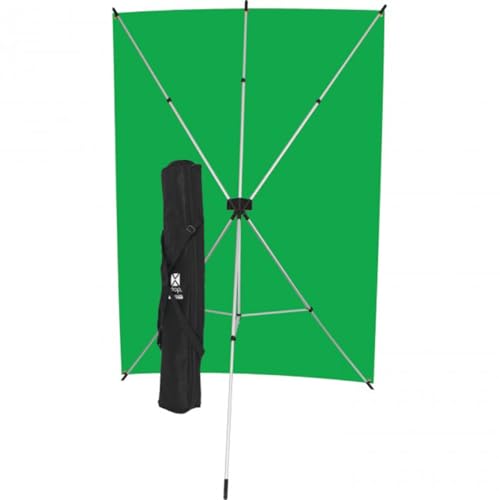 Westcott X-Drop Wrinkle-Resistant Photography and Video Conference Backdrop - Chroma-Key Green Screen Kit (5' x 7') Quick Assemble, Portable Background for Portraits and Headshots