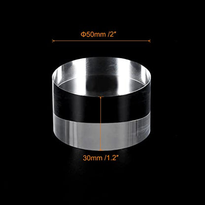 MECCANIXITY Clear Acrylic Solid Cylinder Round Display Riser, 1.2 inches (Height) x 2 inches (Diameter), for Showing Your Collectibles, Cosmetics