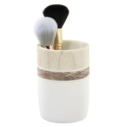 Izod – Tumbler, Hand-Painted Resin with Marble Detail, Modern Home Decor – Perfect for Holding Toothbrushes and Bathroom Essentials (Tidal) - size: Tumbler