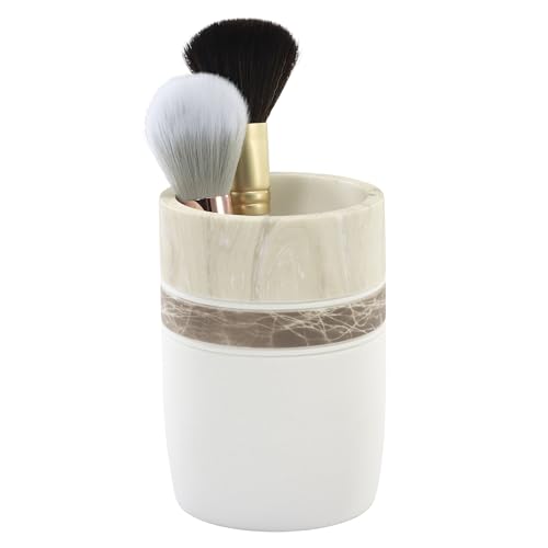 Izod – Tumbler, Hand-Painted Resin with Marble Detail, Modern Home Decor – Perfect for Holding Toothbrushes and Bathroom Essentials (Tidal) - size: Tumbler