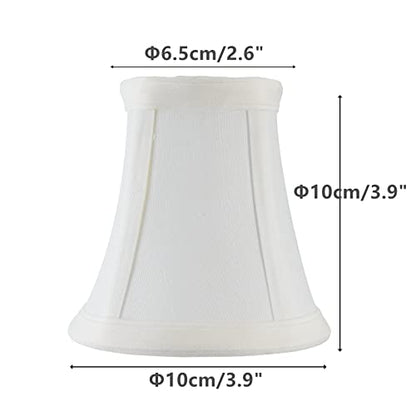 EFINEHOME Mini Lamp Shade Clip On Bulb for Candelabra Bulbs- Barrel Fabric Shade ONLY for Candle Bulbs Chandelier Wall Lamp DIY Lighting Accessories (1, White) - color: White