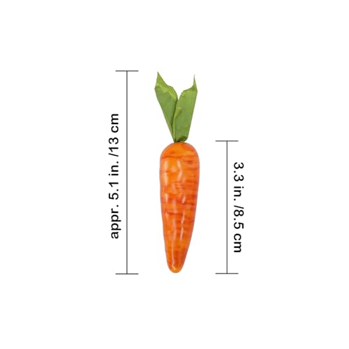 Winlyn 12 Pcs Artificial Mini Carrots Decorative Orange Foam Carrots Lifelike Simulation Artificial Vegetables 5.1" for Home Kitchen Decor DIY Craft Spring Easter Basket Bowl Filler Wreath Photo Props - size: Small