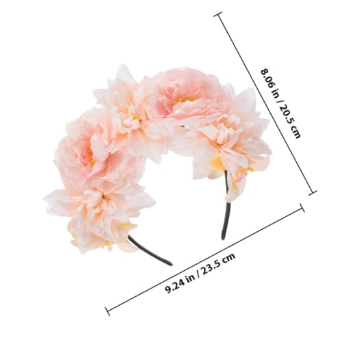 2pcs Floral Headbands and Women, Double-sided Realistic Peony Flower Hair Accessories, Photo Props Hair Decor for Wedding, Party, and Daily Wear