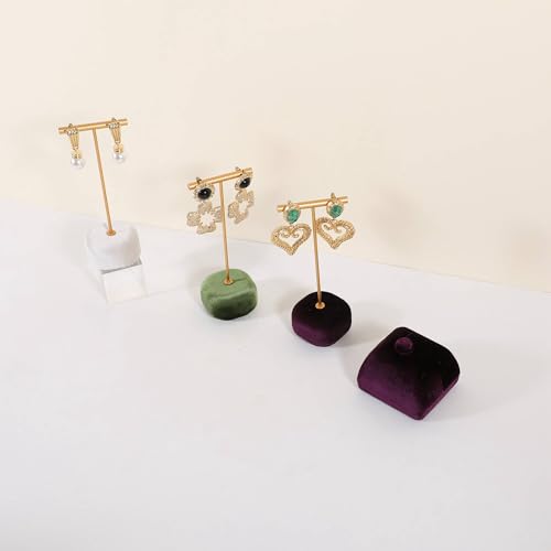 Velvet Earring T Bar Stand Jewelry Display, Earring Display Holder for Selling, Jewelry Storage Organizer【Purple】 - color: Purple