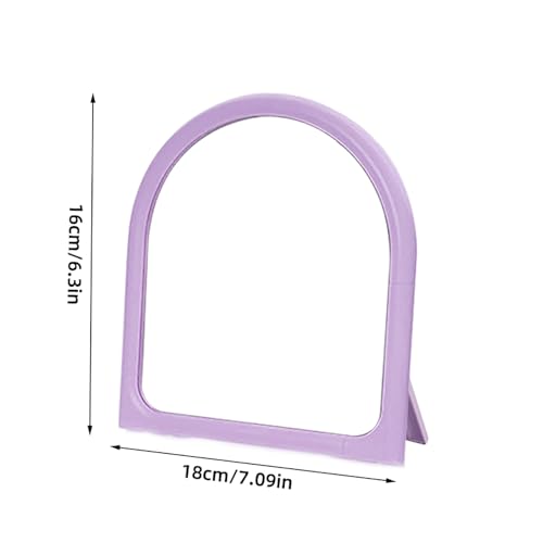 Arch Shaped Makeup Mirror for Desk Vanity Mirror for Bedroom,Living Room and Minimal Spaces Room Decor Home Decorations (Purple) - color: Purple