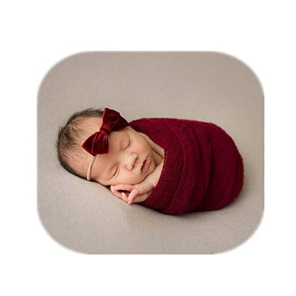 Coberllus Newborn Baby Photo Props Wrap Cloth Blanket Swaddle for Boys Girls Photography Shoot (Red) - color: Red