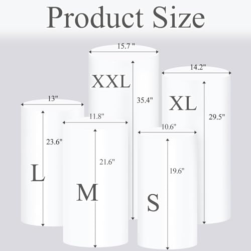 Socomi Cylinder Pedestal Stand Covers Spandex Flexible Display Box Stand Covers for Birthday Party Wedding Baby Shower Decoration- Only Stand Covers Included Set of 5 Pink - color: Pink, size: Set of 5