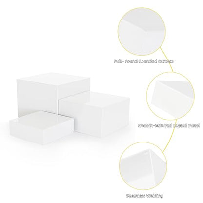 Metal Display Stands for Buffet Table - Black & White Cake Risers, Cupcake Stand for Wedding, Party, Catering Supplies, Elegant Food Risers for Display - color: White
