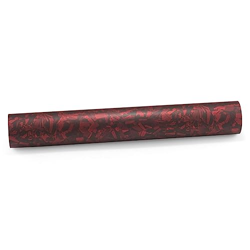 60"x480" (5FTx40FT) PET Marble Forged Carbon Fiber Textured Matte Red Vinyl Wrap Auto Car Sticker Decal Film Sheet Bubble Free Air Release Technology with Tool Kit - size: 60"x480" (5FTx40FT)