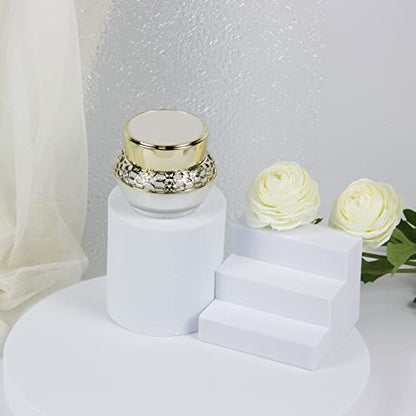 Small Products Photography Background Props Set, Waterproof EVA Geometric Cube Photo Props, Display Riser Stands Kit for Cosmetics, Lipstick, Jewelry, Goods, Crafts, Makeup Tools, 8pcs, White