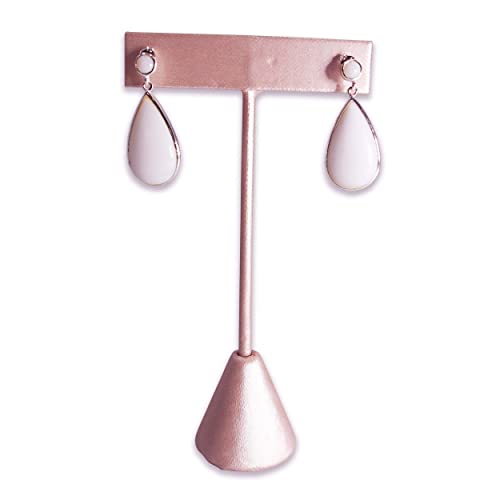 6Pcs Set Earring T Stand Display Set, Jewelry Display Stand for Showroom and Tradeshow Showcase Displays, various materials, 4 1/2 H in; 5 3/4 H in; 6 3/4 H in (Steel Pink) - color: Steel Pink