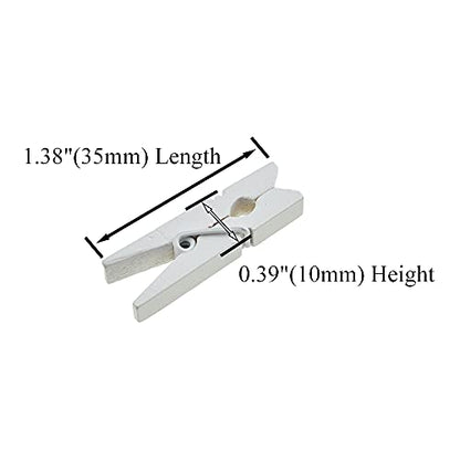 HAHIYO White Wooden Clothes Pins Clothespins Small Do NOT Fall Apart 1.38 inches Length 50 Pack Sturdy Strong Springs No Rust No Discoloration for Laundry Bathroom DIY Craft Photos Food Opened Bags - size: White 1.38 inches 50 Pack