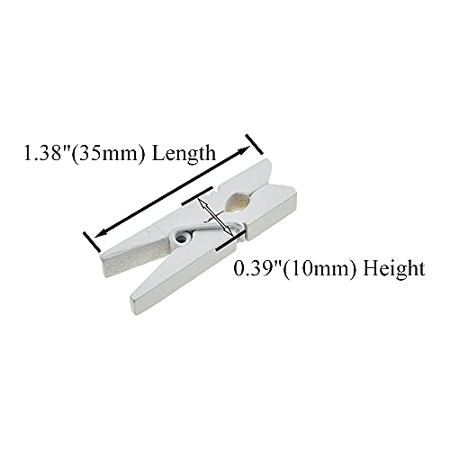 HAHIYO White Wooden Clothes Pins Clothespins Small Do NOT Fall Apart 1.38 inches Length 50 Pack Sturdy Strong Springs No Rust No Discoloration for Laundry Bathroom DIY Craft Photos Food Opened Bags - size: White 1.38 inches 50 Pack