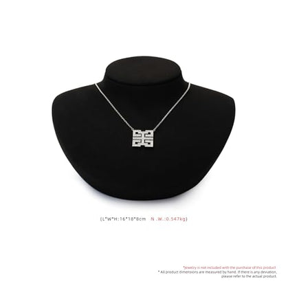 Microfiber Jewelry Bust Display Necklace Pendant Microfiber Jewelry Necklace Display Stand for Showcase(Black) - color: Black