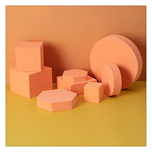 8 in 1 Foam Photography Prop Set for Product Display, Accessories, Jewellery, Cosmetics, Model, Perfumein and Trinkets on Perfect of Showing (Orange) - color: Orange