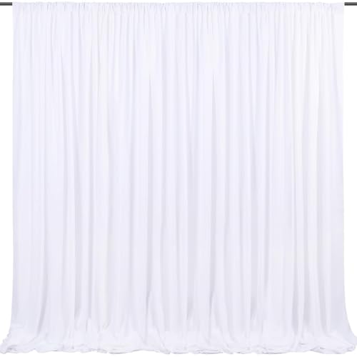 White Backdrop Curtain Party Decorations: 4 Pcs 5ft x 8ft White Polyester Drapes - Wedding Birthday Background - color: White, size: 5ft x 8ft 4 Panels