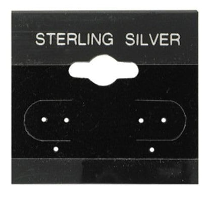 The Display Guys 100-pc Earring Cards for Selling - Jewelry Hanging Earring Display Cards, Earring Holder Cards (Black Flocked Velvet w/Sterling Silver Label, 1.5 x 1.5) Fit 3 Pairs - color: Black Velvet Sterling Label, size: 1.5" X 1.5"