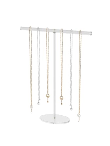 Acrylic Jewelry Necklace Organizer Holder for Women, Bracelet Display Stand for Vendors, Clear Storage Hanger for Small Necklace, Jewelry Hanging Tree Stand for Selling (1 Tier) - style: 1 Tier