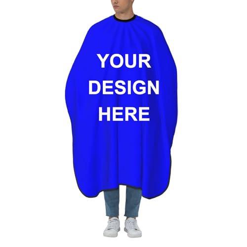 Custom Barber Cape Unisex Salon Hair Cutting Capes Add Your Image Logo Haircut Kit Personalized Stylist Tool - color: Blue