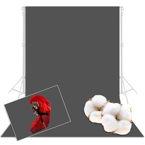 Prism 100% Cotton Extra Thick Professional Photography Backdrop 9x18 ft Gray, Brushed for Low Light Reflectance and Bleed Through, Sustainable Organic Cotton Muslin with No Microplastic Shedding - color: Gray 9x18ft