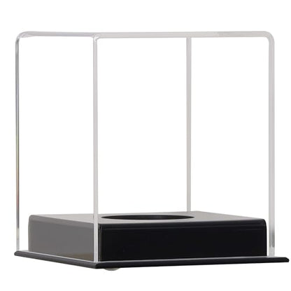 Pro Collector's UV Protection Softball Display Case Baseball Display Case Stand Championship Square BoxClear Display Cube for Official 12 Inches Ball Ball Storage Collections (Black Plastic Stand)